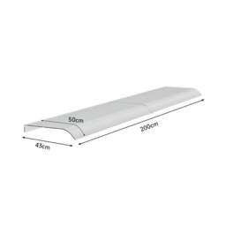 Rackhams Frosted Window Door Awning Canopy 50cm Arc Length - 100 cm - thumbnail 6