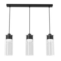 Rackhams Clarissa Pendant Lamp Matt Black Metal Elegant Glass Shades