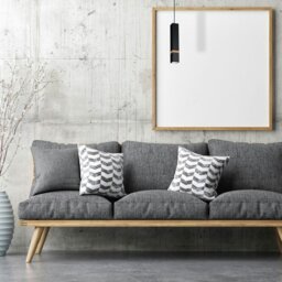 Rackhams Vidar Black Pendant Lamp 1XGU10 Hand Made Modernist Cuboid Design With Natural Wooden Insert