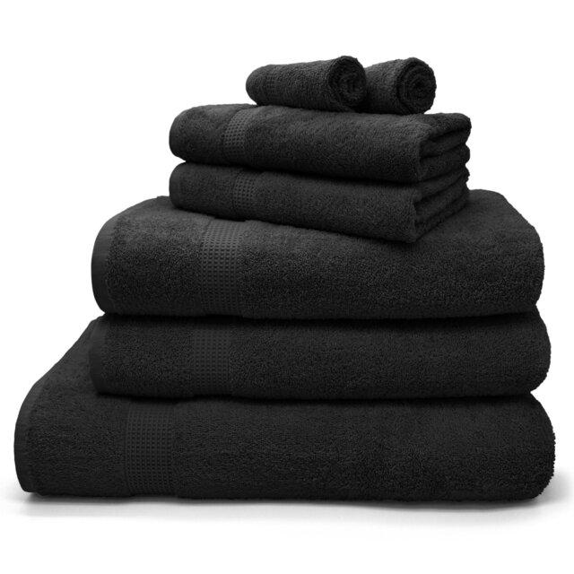 Rackhams Luxury Egyptian Cotton Towels 550gsm Royal Black - Black - Bath sheet