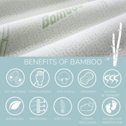 Rackhams Memory Foam Mattress Topper With Organic Bamboo Cover 2cm Deep - Natural - King - thumbnail 4