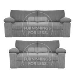 Rackhams Delta Full Jumbo Cord 3 + 2 Seater Sofa Suite - Pink - thumbnail 3