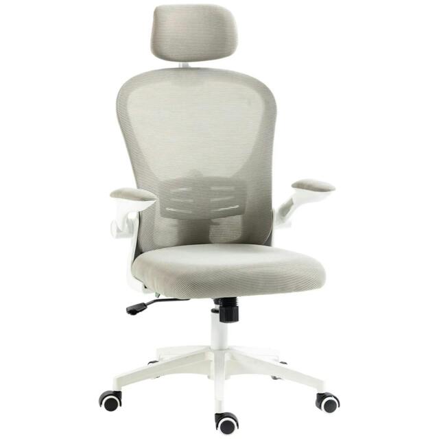 Rackhams Multi-Adjustable Office Chair, with Lumbar Support, Headrest and Mesh Back - Grey