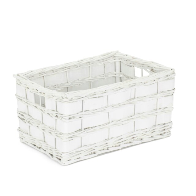 Rackhams Unlined White Scandi Storage Basket - Medium