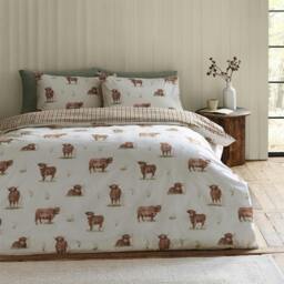 Rackhams Angus Highland Cow Natural Duvet Cover Set - Double - thumbnail 2