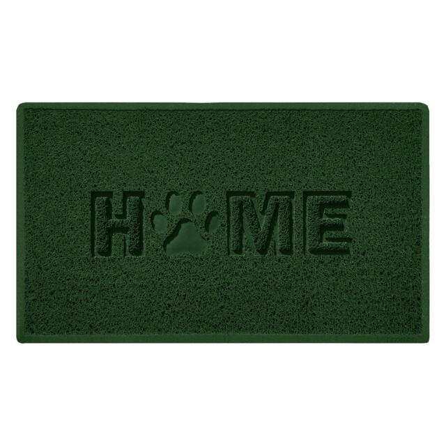 Rackhams Embossed Home Paw Spaghetti Indoor Doormat - Green - 75cm x 44cm - image 1