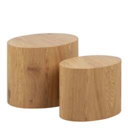 Rackhams Mice Oval Coffee Table in Oak Set of 2 - 1 - Natural - Natural