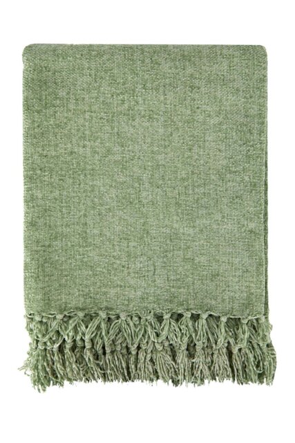 Rackhams Darcy Tassel Meadow Green Blanket/Throw - Meadow Green - 130x150cm - image 1
