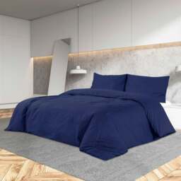 Rackhams Duvet Cover Set Navy Blue 155x220 cm Light-weight Microfiber - thumbnail 1