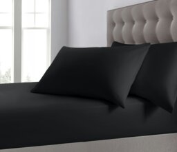 Rackhams Plain Dyed Cotton Blend Fitted Sheet - Black - King
