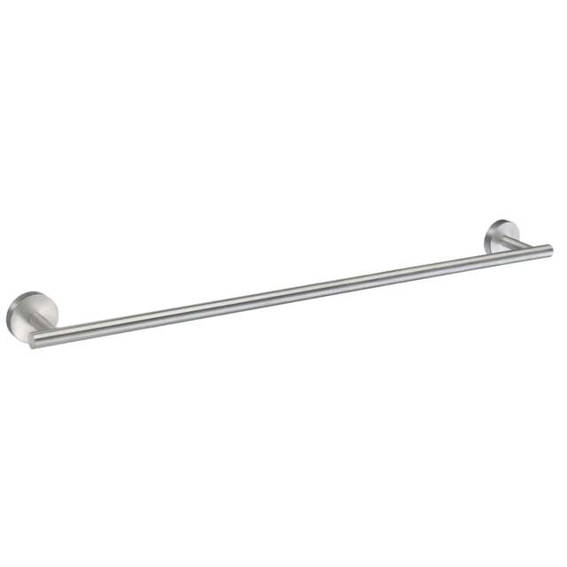 "Rackhams Brushed Chrome Towel Rail 64cm/25.1"" Wall Mounted with Concealed Screws Bathroom Towel Holder"