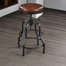 Rackhams Industrial Faux Leather Bar Stool With Adjustable Height - thumbnail 2