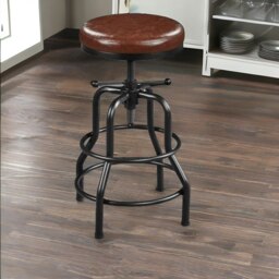 Rackhams Industrial Faux Leather Bar Stool With Adjustable Height - thumbnail 3