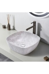 Rackhams Bathroom Ceramic Countertop Wash Basink Sink - Grey - thumbnail 1