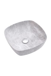 Rackhams Bathroom Ceramic Countertop Wash Basink Sink - Grey - thumbnail 4