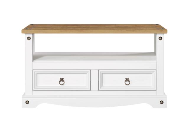 Rackhams Corona 2-Drawer Flat Screen TV Unit - White - image 1