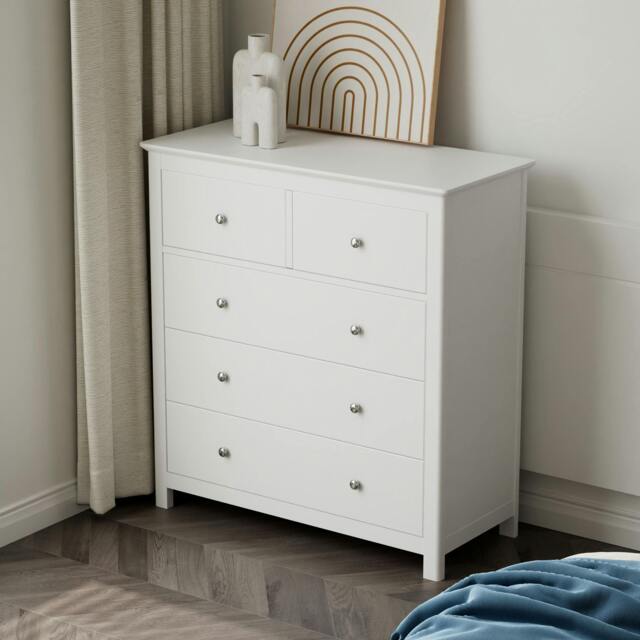 Rackhams Nairn 2 + 3 Chest of Drawers - White - image 1