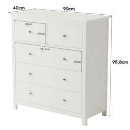 Rackhams Nairn 2 + 3 Chest of Drawers - White - thumbnail 5