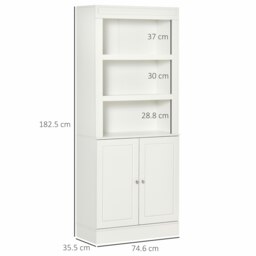 Rackhams Modern Kitchen Cupboard, Storage Cabinet with Adjustable Shelves, White - White - thumbnail 3