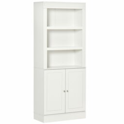 Rackhams Modern Kitchen Cupboard, Storage Cabinet with Adjustable Shelves, White - White - thumbnail 2