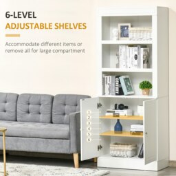 Rackhams Modern Kitchen Cupboard, Storage Cabinet with Adjustable Shelves, White - White - thumbnail 5
