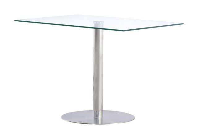 Rackhams Sephora 107cm Small Glass Dining Table - Silver - 1 - image 1