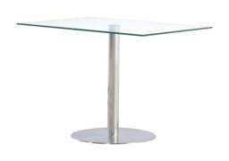 Rackhams Sephora 107cm Small Glass Dining Table - Silver - 1