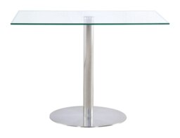 Rackhams Sephora 107cm Small Glass Dining Table - Silver - 1 - thumbnail 2
