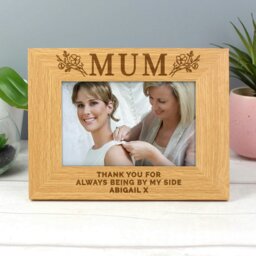 Rackhams Personalised Floral Mum 6x4 Oak Finish Photo Frame - thumbnail 4