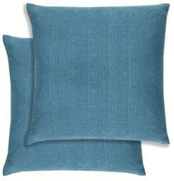 Rackhams Pair of Matrix Textured Double Sided Zip Opening Piped Edge Cushion Covers - 43x43cm - Cases Only - Teal