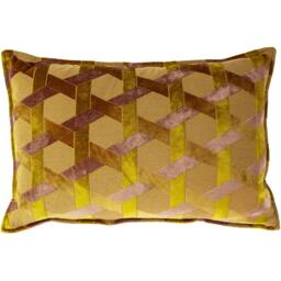 Rackhams Delano Cushion Cover - Ochre Yellow/Blush Pink - One Size - Ochre Yellow/Blush Pink - 100% Polyester - thumbnail 1