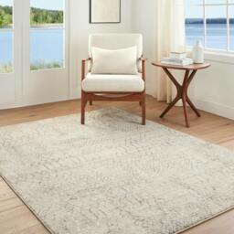 Rackhams Nathan-Modern Grey Beige Brown Graphic Fringe Rug - 200 x 290 cm