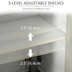 Rackhams Kitchen Sideboard Storage Cabinet for Living Room with Adjustable Shelves 4 Doors and Pine Wood Legs White - thumbnail 5