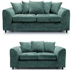 Rackhams Monaco Chenille Fabric Sofa Suite - Teal