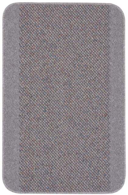 Rackhams Washable Bordered Silver Grey Rug- 110G - 67X200 cm - image 1