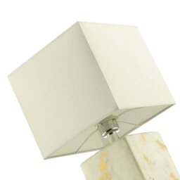 Rackhams Designer Square Ceramic Table Lamp with Gold Marble Effect Finish - thumbnail 3