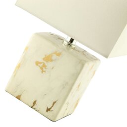 Rackhams Designer Square Ceramic Table Lamp with Gold Marble Effect Finish - thumbnail 5