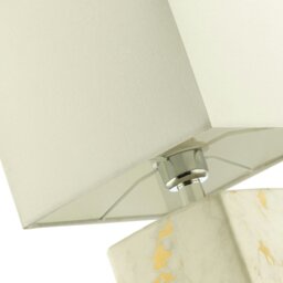 Rackhams Designer Square Ceramic Table Lamp with Gold Marble Effect Finish - thumbnail 4