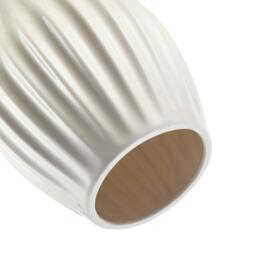 Rackhams Curvy White Gloss Ceramic Pendant Lamp Shade with Line Rippled Body - thumbnail 5