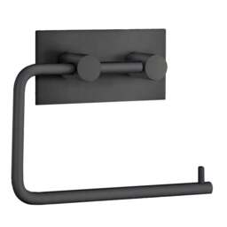 Rackhams Black Stainless Steel Toilet Roll Holder Self Adhesive Bathroom Wall Mounted