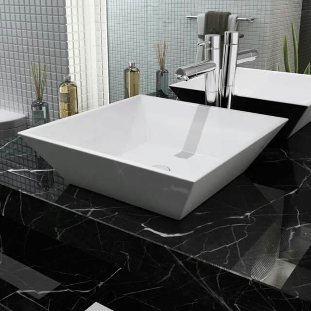 Rackhams Basin Square Ceramic White 41.5x41.5x12 cm - image 1