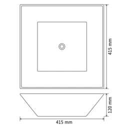 Rackhams Basin Square Ceramic White 41.5x41.5x12 cm - thumbnail 5