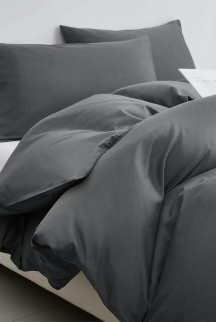 Rackhams 100% Egyptian Cotton Grey Duvet Cover Set - Double