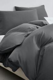 Rackhams 100% Egyptian Cotton Grey Duvet Cover Set - Double