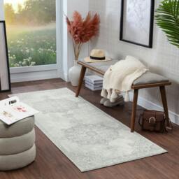 Rackhams Monaco-Vintage Grey Ivory Traditional Boho Rug - 80 x 220 cm - thumbnail 1
