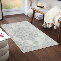 Rackhams Monaco-Vintage Grey Ivory Traditional Boho Rug - 80 x 220 cm - thumbnail 6