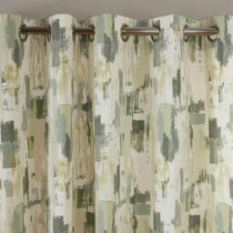 "Rackhams Bamford Ready Made Floral Eyelet Curtains Fennel - 46x54""" - thumbnail 2