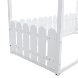 Rackhams Solid Wooden House Bed Frame Low Toddler Bed with Fence and Roof - thumbnail 6