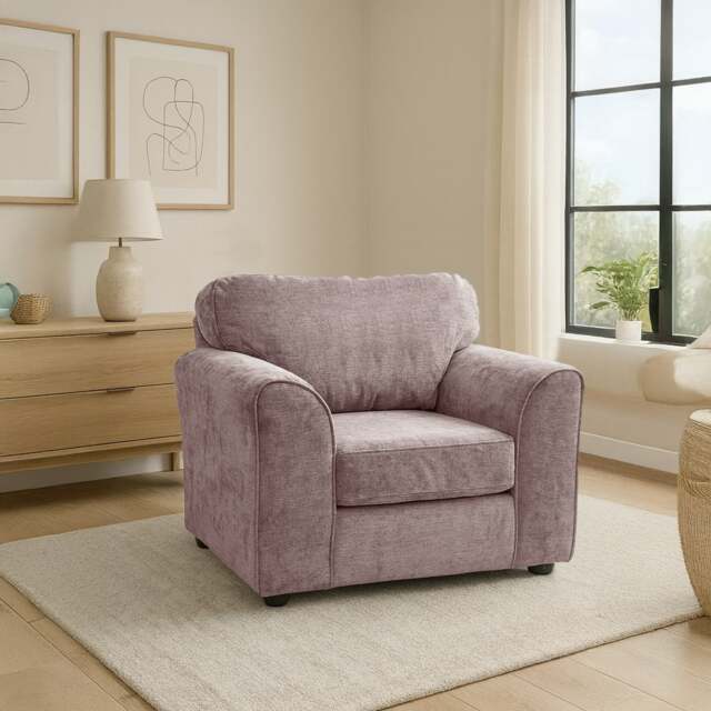 Rackhams Monaco Chenille Fabric Armchair - Pink - image 1