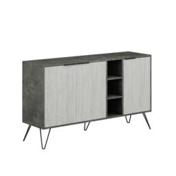 Rackhams Clara Sideboard Cabinet Modern Storage Shelves Hairpin Legs 142cm - Mocha Grey Anthracite Grey - thumbnail 6